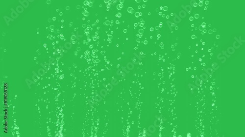 Raising bubbles on green screen background motion graphic effect. 