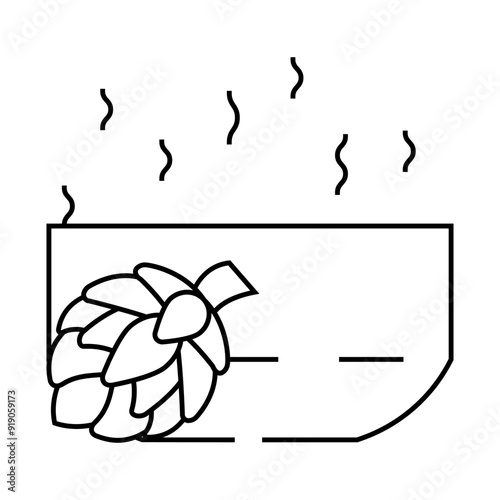 boil artichoke line icon vector. boil artichoke sign. isolated contour symbol black illustration