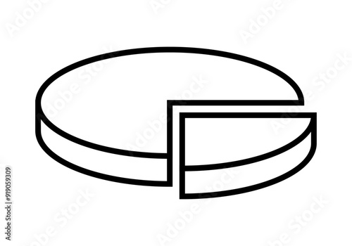 Icono negro de gráfico de porciones circular