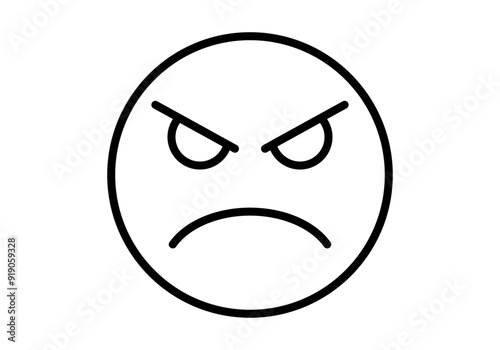 Icono negro de emoticono de cara enfurecida 