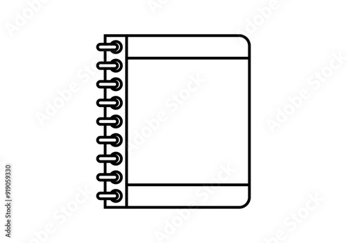 Icono negro de cuaderno de anillos o agenda