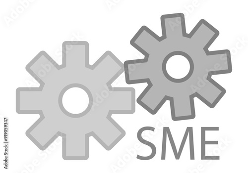 Rueda dentada de pyme o pequeña y mediana empresa representando el crecimiento
