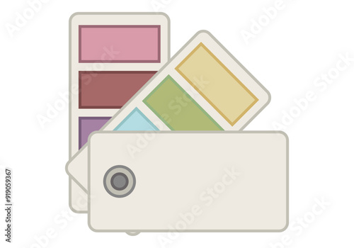Tarjetas blancas de muestras de pintura 
