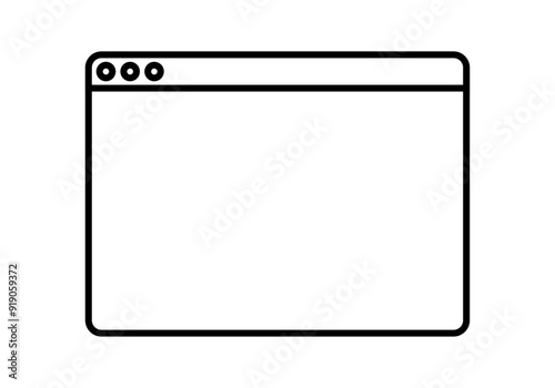Icono negro de interfaz de una ventana del sistema operativo