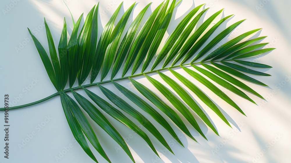 Obraz premium Palm Leaf on a White Background. Generate AI image