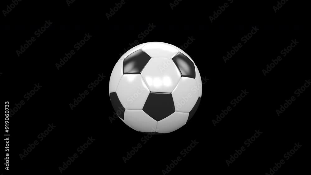 Soccer ball spinning on transparent background. Seamless looping animation in QuickTime ProRes 4444 format Soccer ball spinning on transparent background. Seamless looping animation in QuickTime ProRes 4444 format