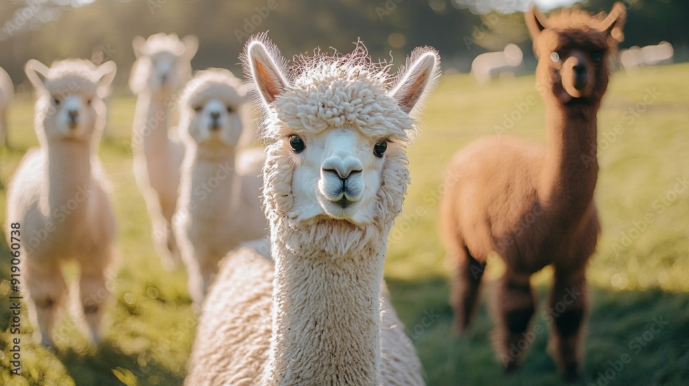 Obraz premium Alpacas looking at camera. They are very curious!