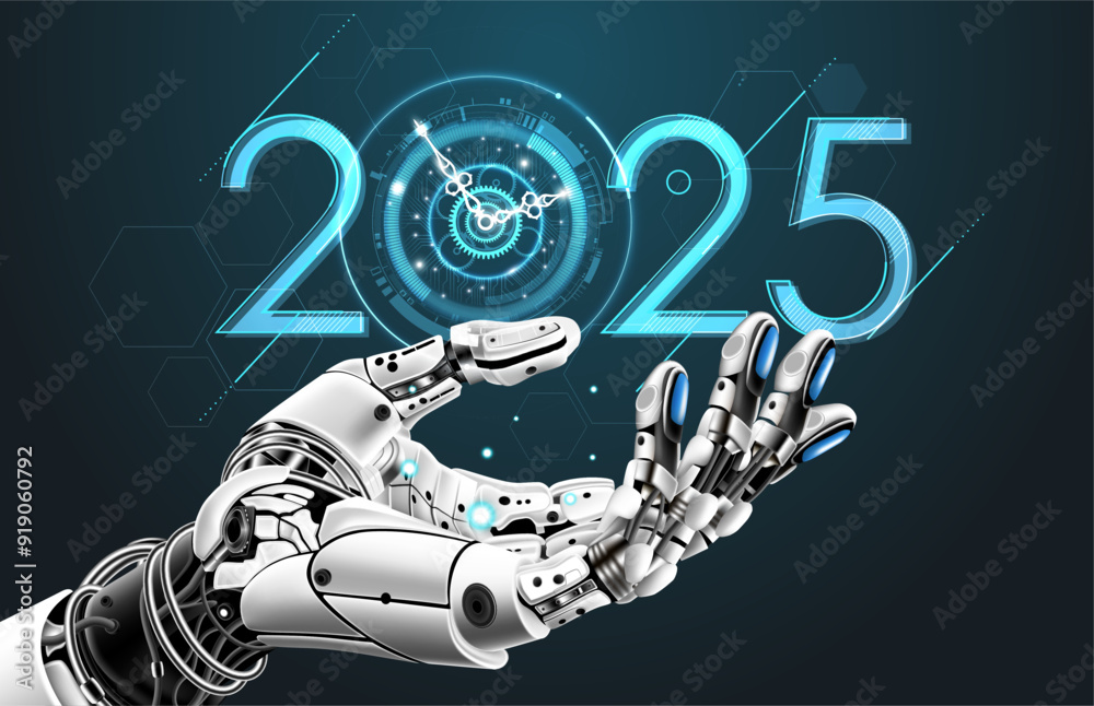 AI technology trends in 2025 concept. Artificial Intelligence robot ...