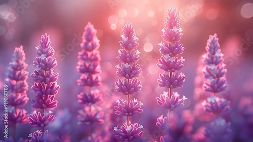 A close-up of lavender flowers, intricate petal patterns, soft focus background, mystical and enchanting, anime style, hd quality, natural look. --ar 16:9 --v 6.0