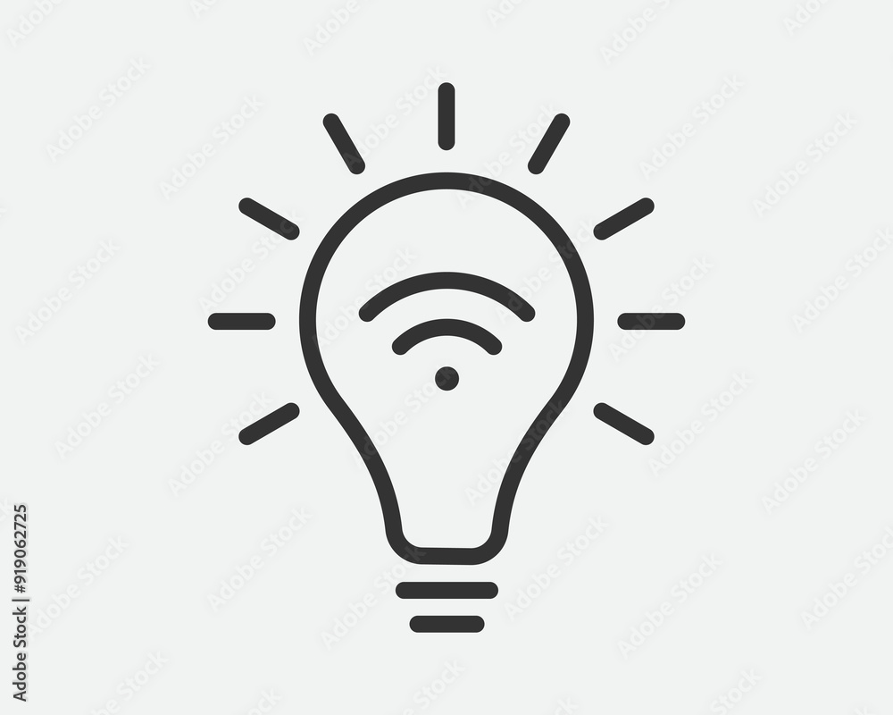 Light dimmer icon line trendy design. Electricity lamp saving energy sign. Black and white flat style. Light dimmer icon line trendy design. Electricity lamp saving energy sign. Black and white flat style.