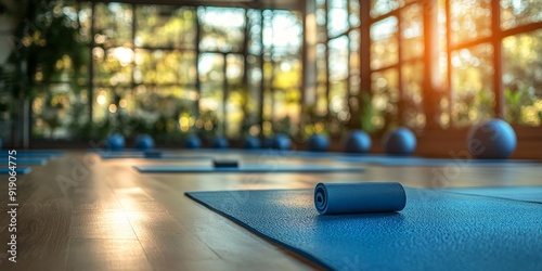 Women Engaging in Morning Yoga Fitness Class in Studio