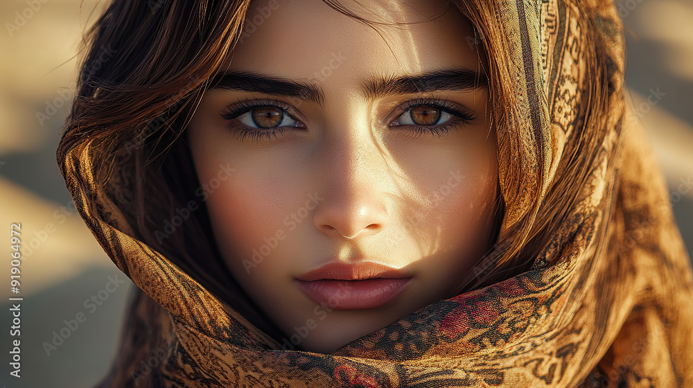 portrait of a beautiful woman in ancient Persia, with a desert background portrait of a beautiful woman in ancient Persia, with a desert background