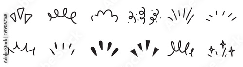 drawings doodle set illustrations lines showing concentrated lines awareness inspiration sunburst.