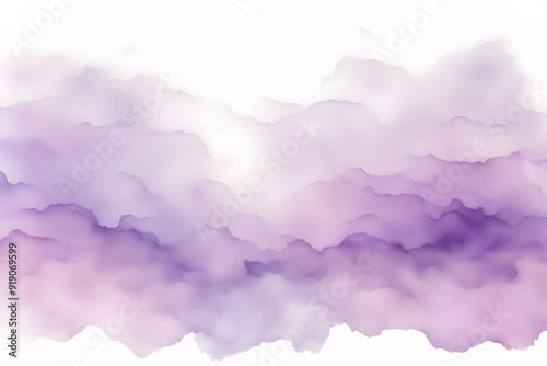 A gradient from pastel lavender to soft purple watercolor on white background, AI Generated