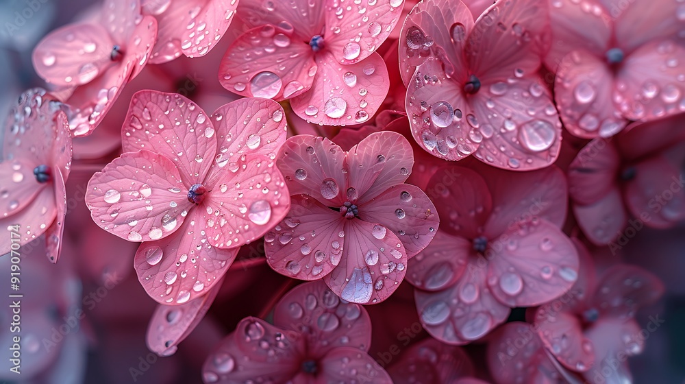 Hydrangea blooms with dew-covered petals, early morning light, serene and fresh, detailed textures and colors, anime style, hd quality, natural look. --ar 16:9 --v 6.0 Hydrangea blooms with dew-covered petals, early morning light, serene and fresh, detailed textures and colors, anime style, hd quality, natural look. --ar 16:9 --v 6.0