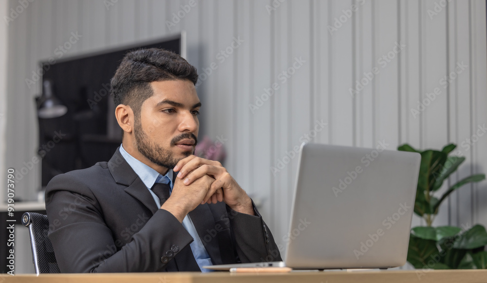 Focused Businessperson Working on Laptop Focused Businessperson Working on Laptop