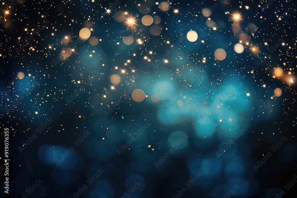 Fototapeta premium Starlit Sky: Combine bokeh lights with a starlit night sky.