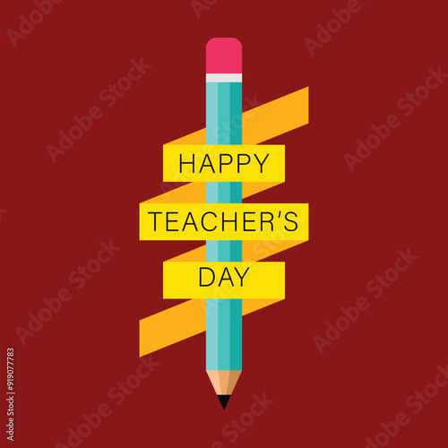 Happy Teacher's day. International teacher's day concept for congratulation cards, banners and flyers. vector illustration