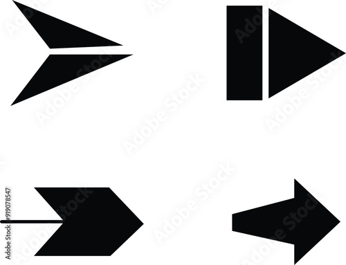 Arrows set of black icons. Arrow icon. Arrow vector collection. Arrow. Cursor. Modern simple arrows. Vector illustration isolated on white with transparent background.