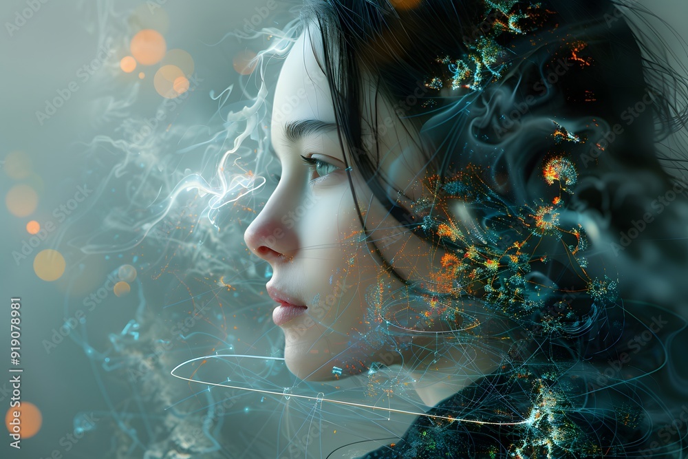 Ethereal Portrait: A Fusion of Human Emotion and Abstract Art Ethereal Portrait: A Fusion of Human Emotion and Abstract Art