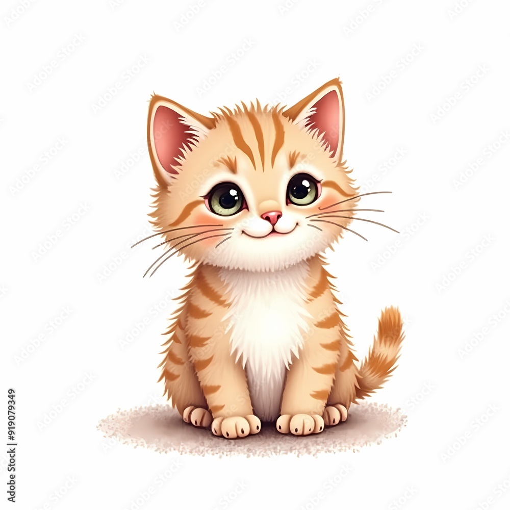 Adorable Cartoon Ginger Kitten with Big Eyes and Cute Expressions: Collection of Playful, Whimsical Cat Illustration Perfect for Children's Book, Posters, and Merchandise Adorable Cartoon Ginger Kitten with Big Eyes and Cute Expressions: Collection of Playful, Whimsical Cat Illustration Perfect for Children's Book, Posters, and Merchandise
