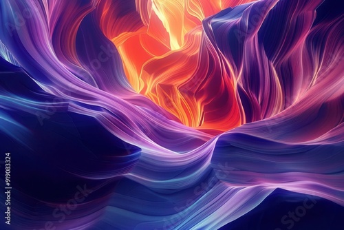 A 3D rendered artwork of Antelope Canyon