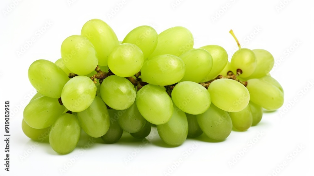 Shine green muscat grape isolated on white background. Neural network ai generated art Shine green muscat grape isolated on white background. Neural network ai generated art