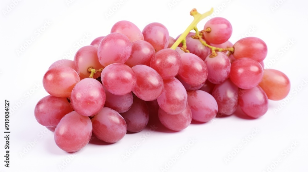 Ripe red wet grape with drops isolated on white background. Neural network ai generated art Ripe red wet grape with drops isolated on white background. Neural network ai generated art