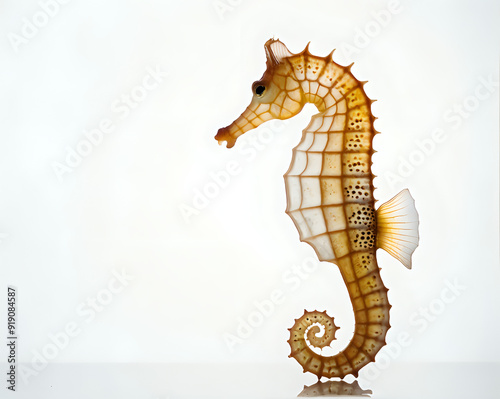 Sea horse on white 