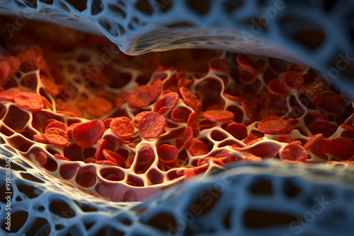 Abstract model bone marrow depicting erythroid and myeloid cells