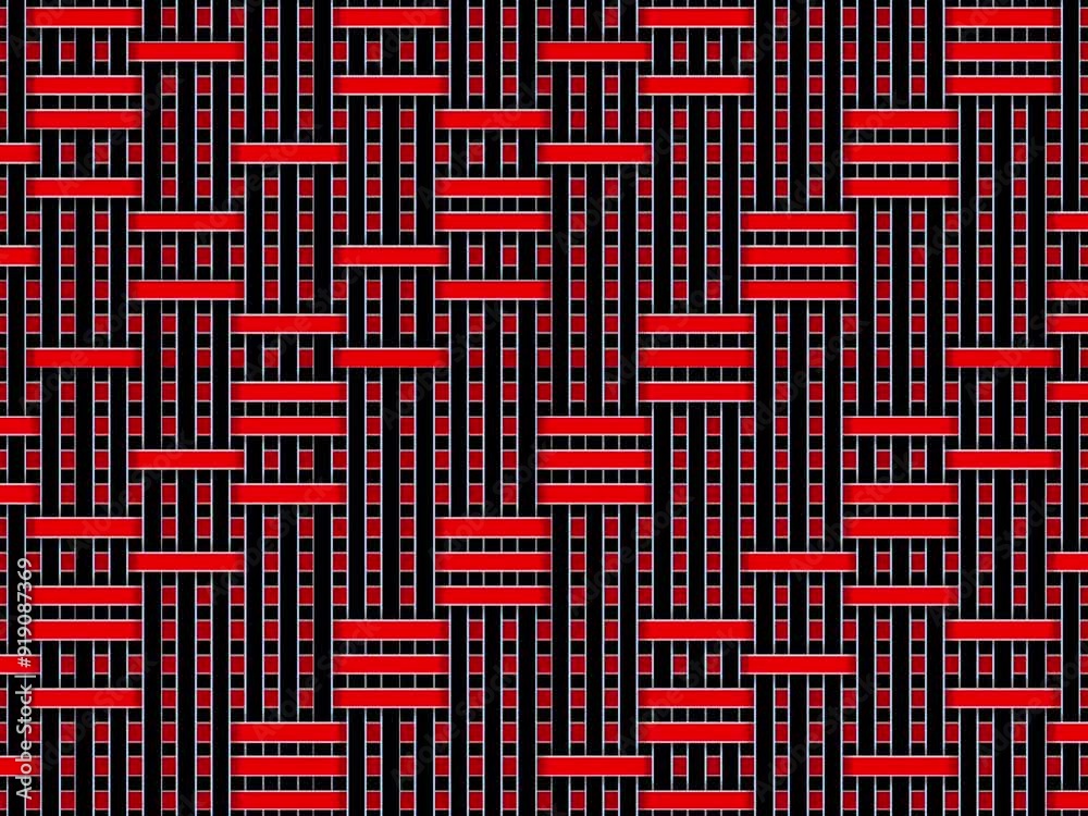 Black and red abstract art of horizontal and vertical lines moving irregularly. Black and red abstract art of horizontal and vertical lines moving irregularly.