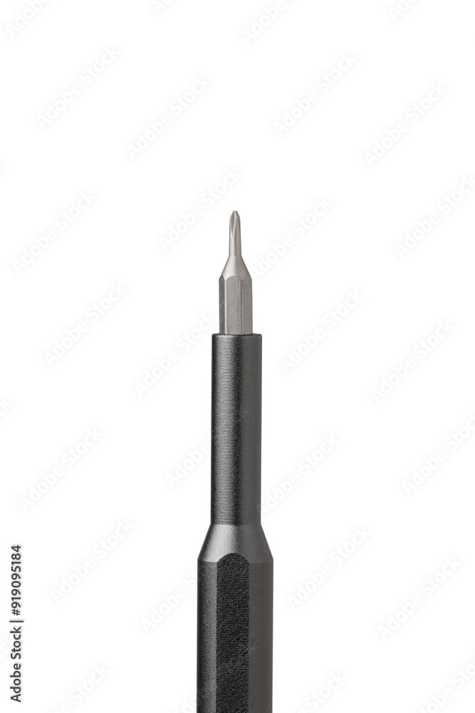 Iron bit with screwdriver on Isolated on white background close up Iron bit with screwdriver on Isolated on white background close up