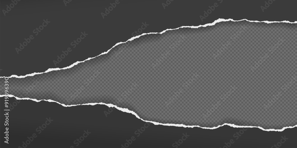 Black paper with torn edges and soft shadow are on dark squared background for text or ad. Black paper with torn edges and soft shadow are on dark squared background for text or ad.
