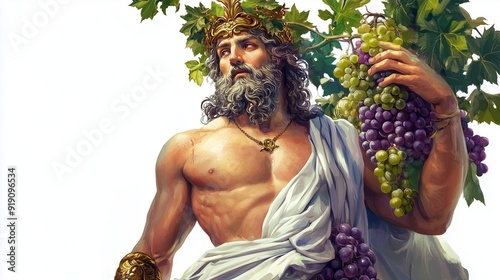 Illustration of Dionysus on a white background photo
