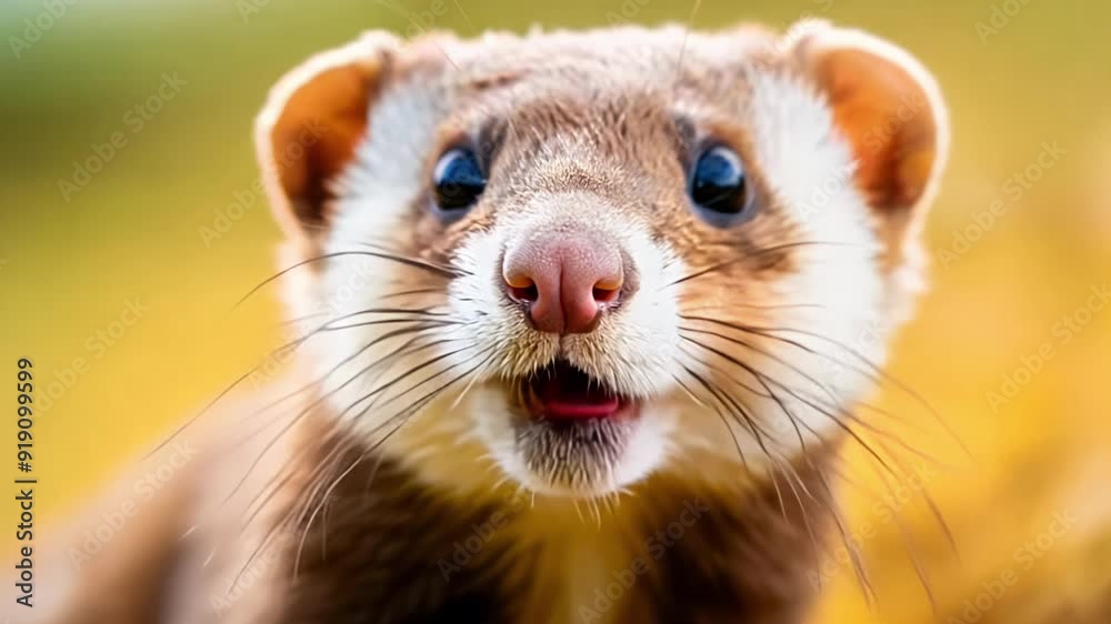 A small brown and white animal with a long tail and big eyes. It is making a loud noise A small brown and white animal with a long tail and big eyes. It is making a loud noise