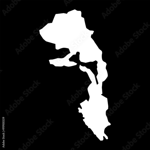 Kotor municipality map, administrative subdivision of Montenegro. Vector illustration.
