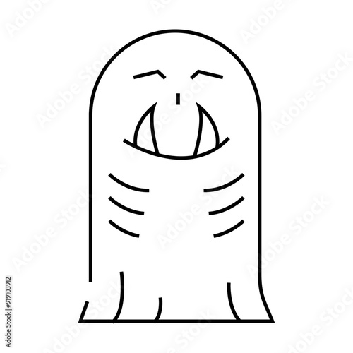 ghoul ghost line icon vector. ghoul ghost sign. isolated contour symbol black illustration