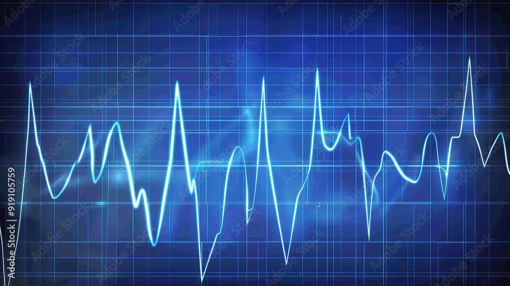 Medical Illustration of Arrhythmia: Complex Heart Rhythm Disorder Depicted with Electrical Impulses and Cardiac Anatomy