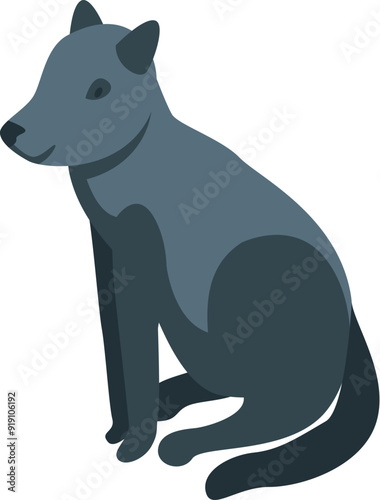 Isometric style illustration of a tasmanian devil sitting calmly