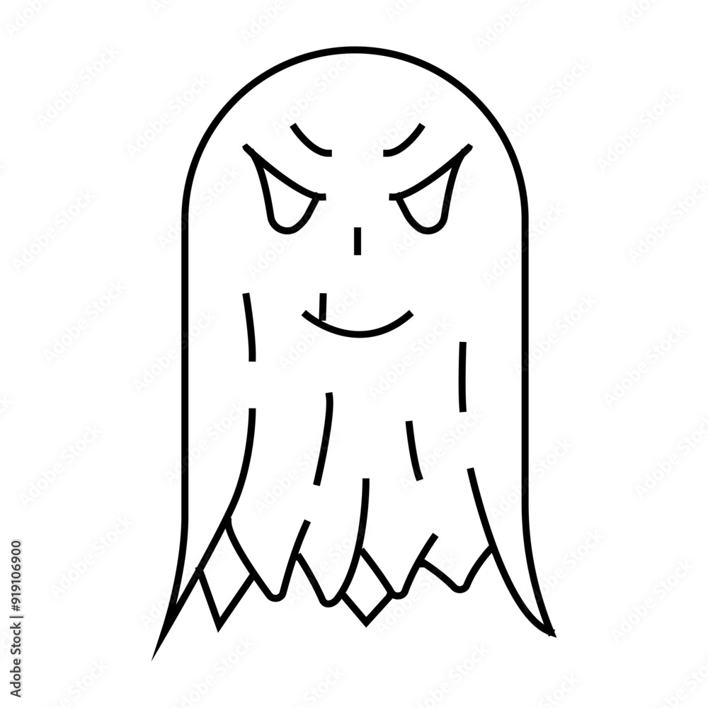 evil ghost line icon vector. evil ghost sign. isolated contour symbol black illustration evil ghost line icon vector. evil ghost sign. isolated contour symbol black illustration