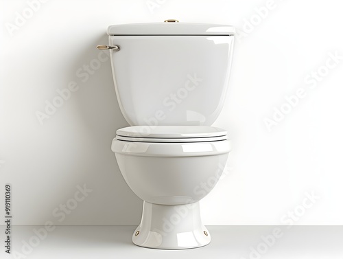 A modern white toilet against a simple background in a well-lit restroom