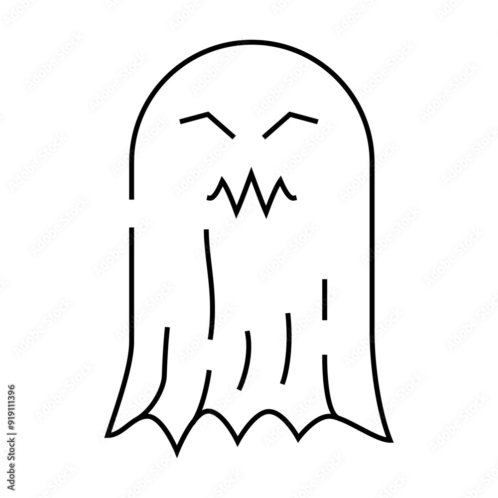 scary ghost line icon vector. scary ghost sign. isolated contour symbol black illustration