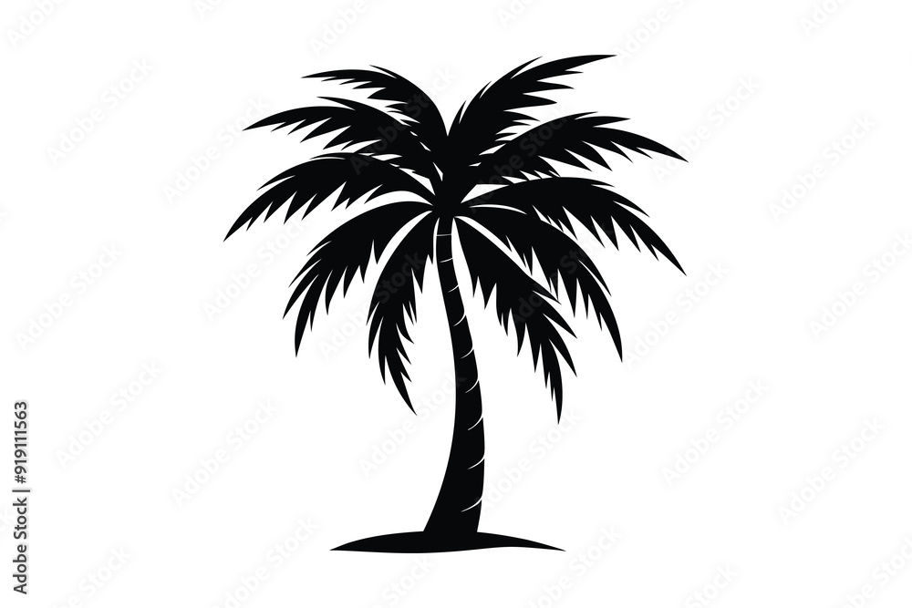 Obraz premium Palm Tree Silhouette Illustration Background