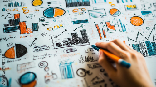 Unique Hand-Drawn Business Illustrations with KPI Tracking, Business Models, and Innovation Ideas