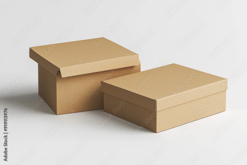 Fototapeta premium Paper Box Mockup A4 on isolated background created with Generative AI
