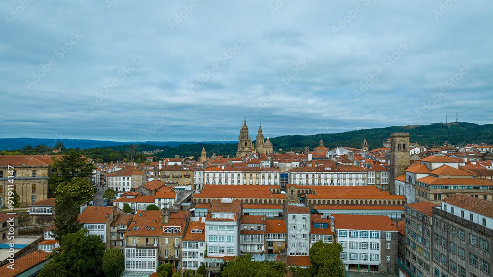 Fototapeta premium Santiago de Compostela, the province of A Coruña, is the capital of the autonomous community of Galicia, in northwestern Spain