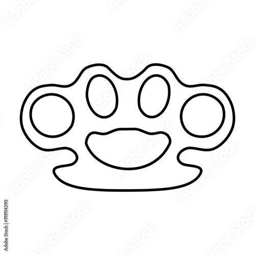 Brass knuckles icon vector. Knuckle illustration sign. Knuckle duster symbol or logo.