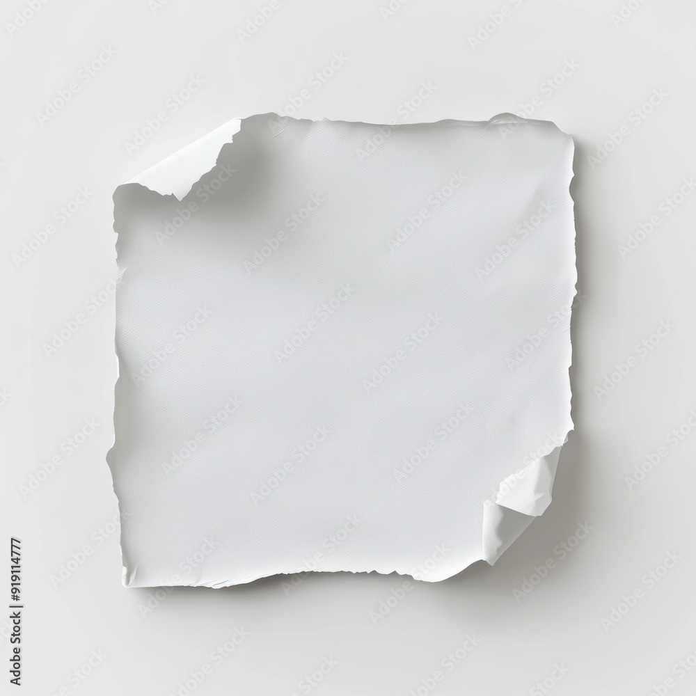 single, isolated, square white paper sticker with visible creases and wrinkles By Generated AI single, isolated, square white paper sticker with visible creases and wrinkles By Generated AI