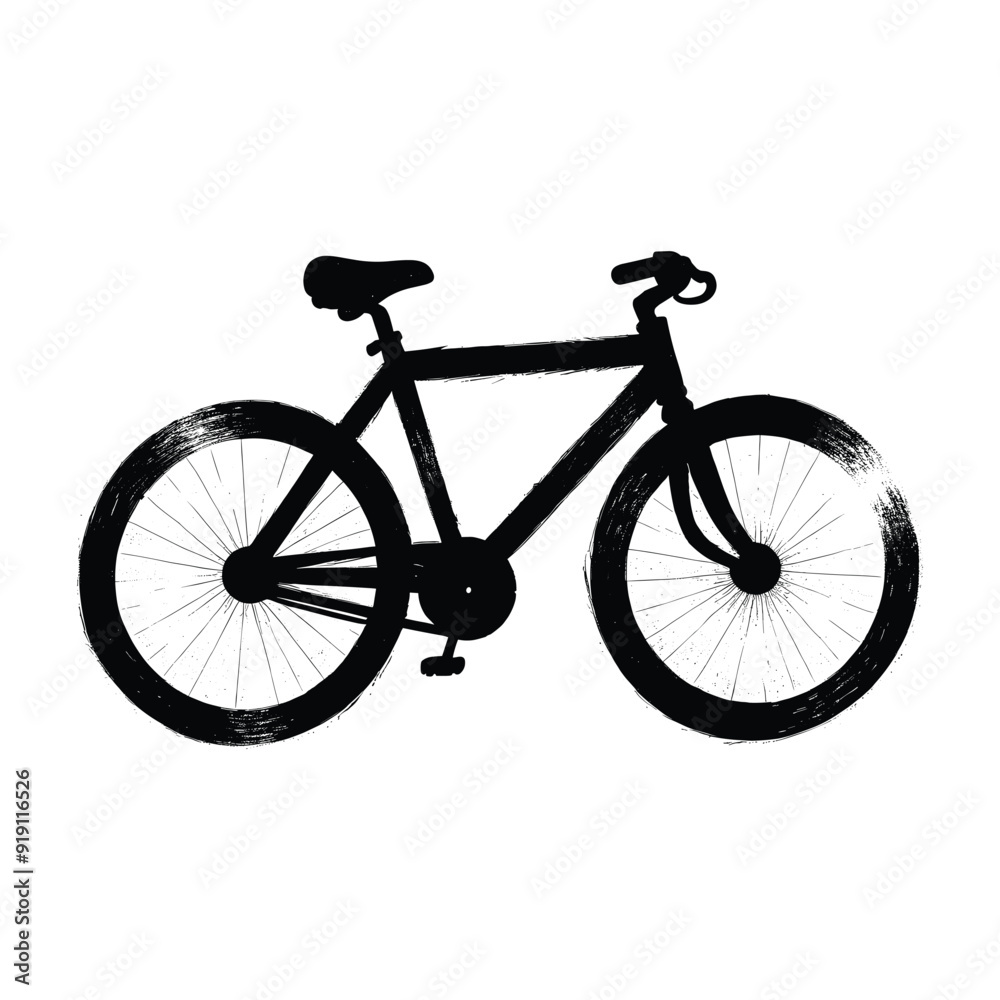 Obraz premium Bicycle Silhouette Illustration Hand Drawn Style