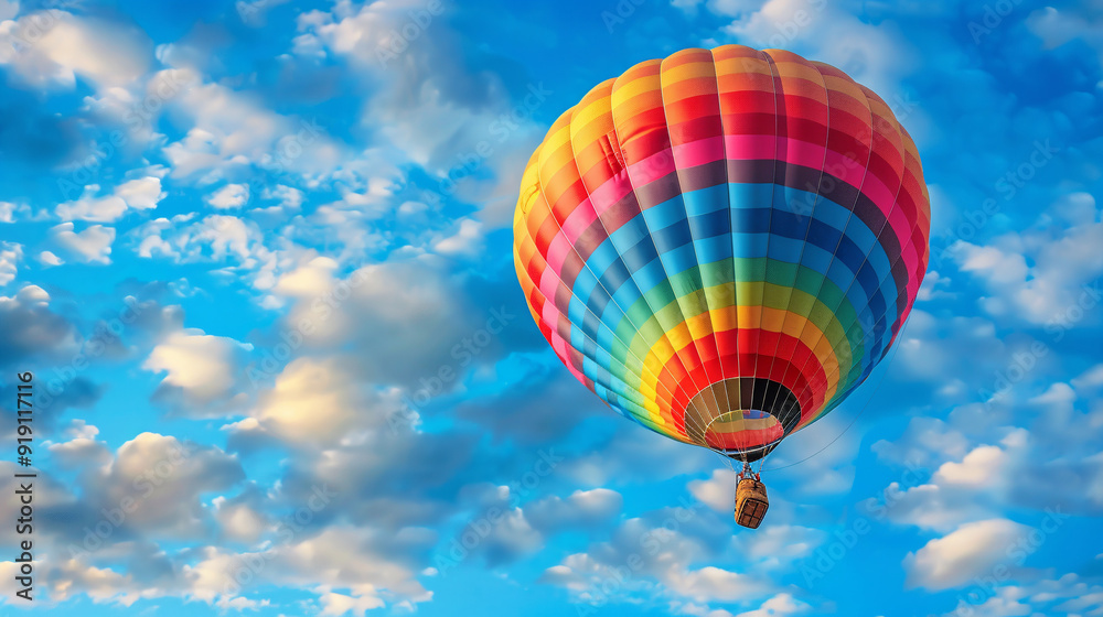 Fototapeta premium Hot air balloon ride in the clouds.